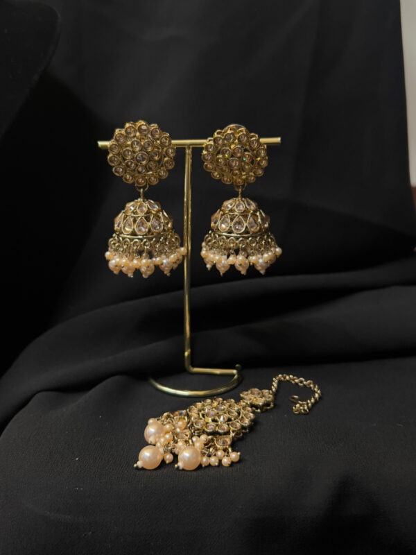 V Shape Necklace Set with earrings and tikka