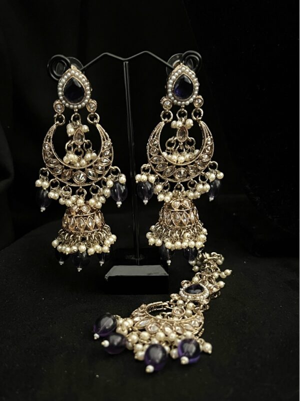 Purple choker set with earrings