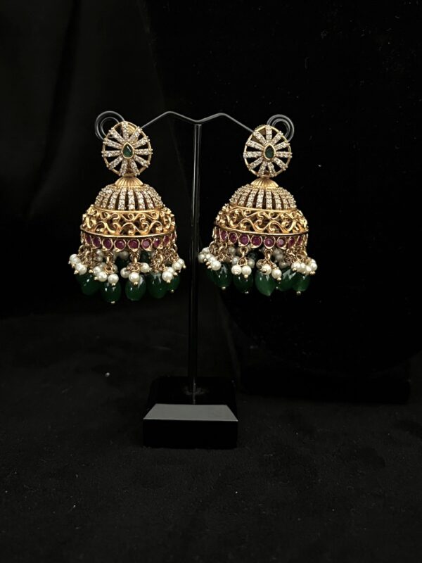Mattegold necklace set with beautiful jhumka