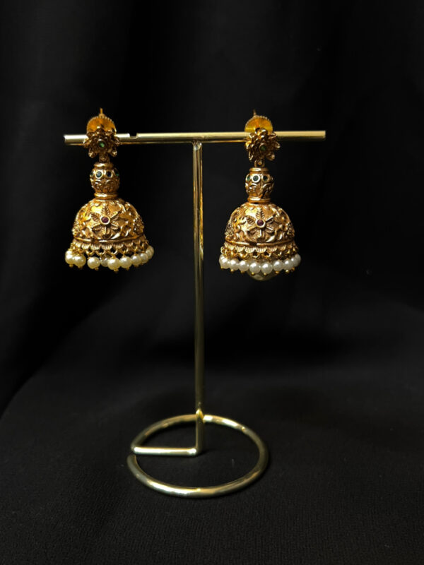 Short and long necklace set with jhumka